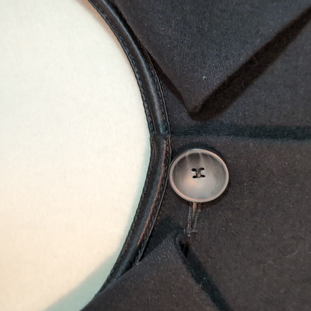 Marc Cain Black Button Down Wool Blazer with Peplum Detail,Size 5. - Picture 2 of 11